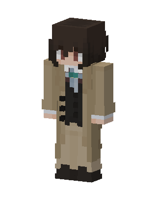 Brown Anime Girl skin, 3D preview