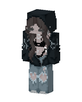 Black Hoodie Girl Minecraft skin