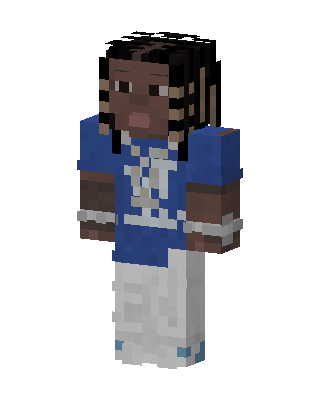 Blue Athlete Girl skin, 3D preview