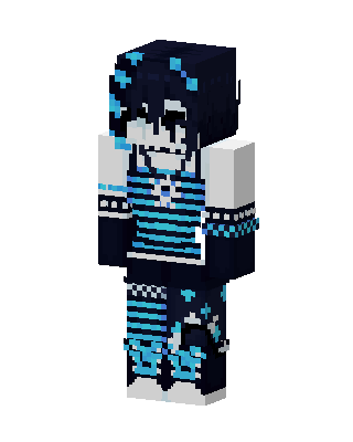 Blue Anime Girl skin, 3D preview