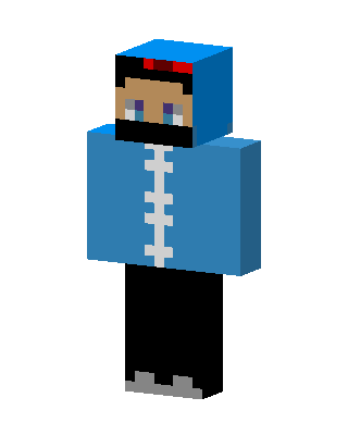 Blue Hoodie Ninja skin, 3D preview