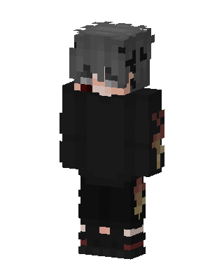 Black Anime Boy skin, 3D preview