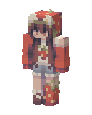 Red Holiday Girl skin, 3D preview