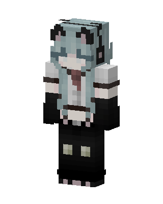 Teal Headphone Girl skin, 3D preview