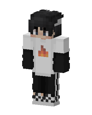 Flame Hoodie Boy skin, 3D preview