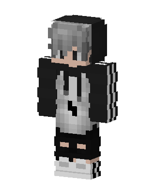 Black Hoodie Boy skin, 3D preview