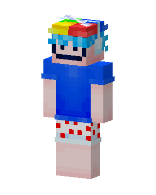 Rainbow Hair Boxers skin, 3D preview