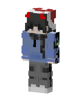 Red Horn Hoodie skin, 3D preview