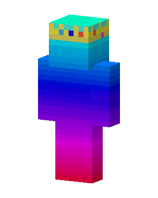 Rainbow Gradient King skin, 3D preview