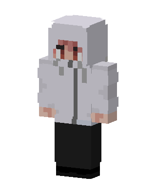 Hooded Gray Hoodie skin, 3D preview