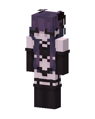 Black Anime Girl skin, 3D preview