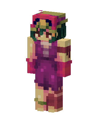 Flower Hood Girl skin, 3D preview