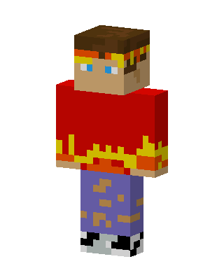 Flame Shirt Boy skin, 3D preview