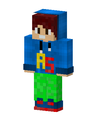 Blue Hoodie AS skin, 3D preview