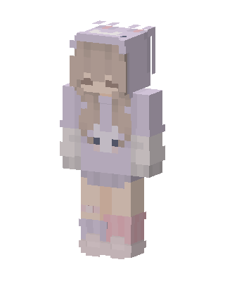 Pastel Bunny Hoodie skin, 3D preview
