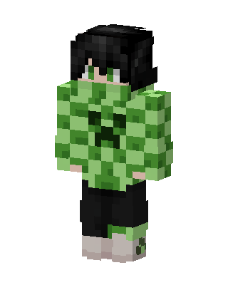 Creeper Hoodie skin, 3D preview