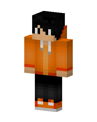 Orange Hoodie Boy skin, 3D preview