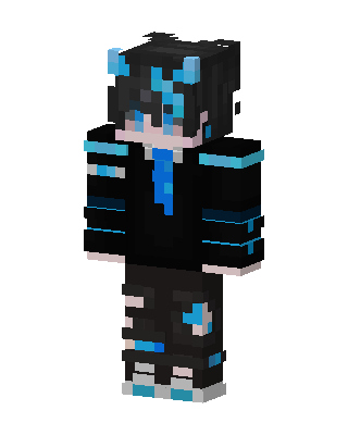 Neon Blue Demon Minecraft skin