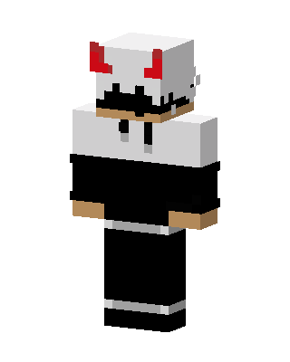 Red Horned Hoodie skin, 3D preview