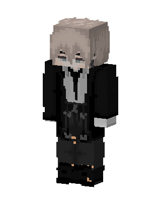 Black Goth Boy skin, 3D preview