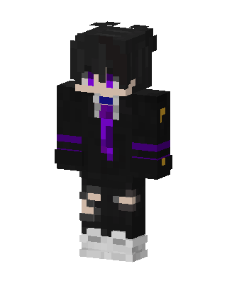 Purple Eyed Hoodie skin, 3D preview