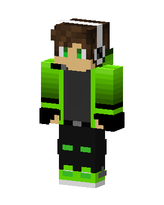 Neon Green Gamer skin, 3D preview