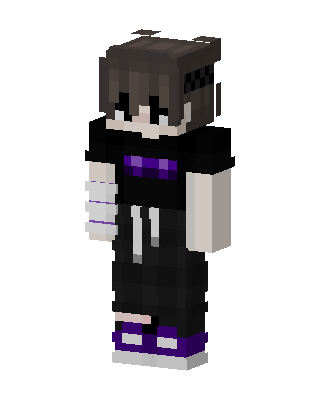 Purple Emo Boy skin, 3D preview