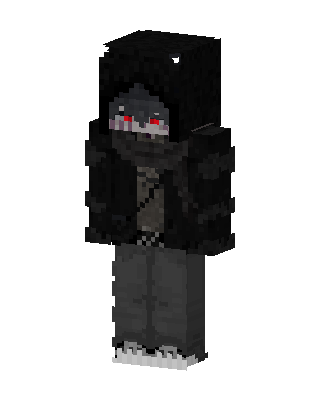 Black Hoodie Boy skin, 3D preview