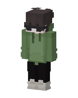 Green Hoodie Boy skin, 3D preview