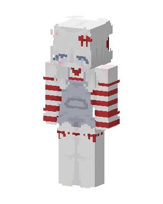 White Anime Girl skin, 3D preview