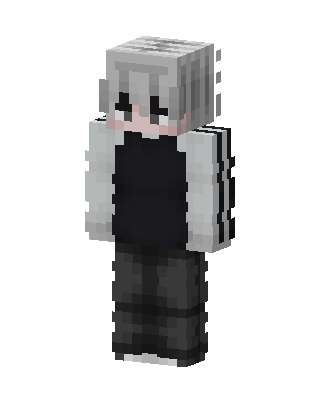Monochrome Hoodie Boy skin, 3D preview