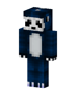Blue Panda Onesie skin, 3D preview