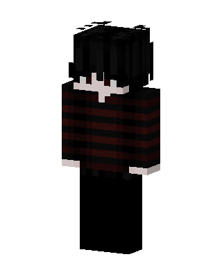Black Emo Boy skin, 3D preview
