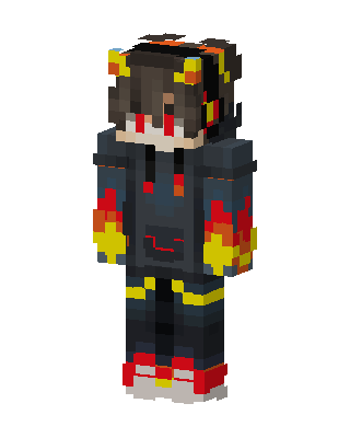 Flame Hoodie Boy skin, 3D preview