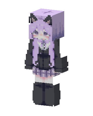 Lavender Cat Girl skin, 3D preview