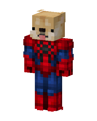 Doge Spider-Man skin, 3D preview