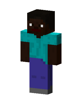 Dark Steve skin, 3D preview