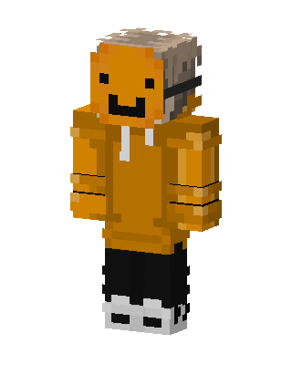 Orange Smiley Hoodie skin, 3D preview
