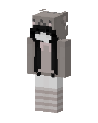 Gray Animal Girl Minecraft cat girl skin