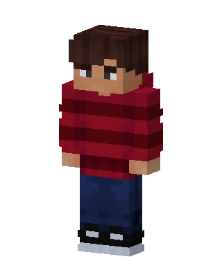 Red Stripe Hoodie skin, 3D preview