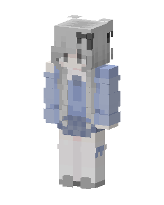 Blue Bow Girl skin, 3D preview
