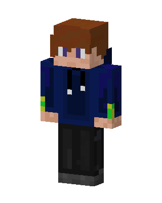 Blue Hoodie Boy skin, 3D preview