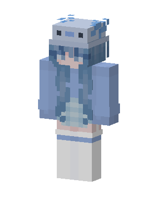 Axolotl Hoodie Girl skin, 3D preview