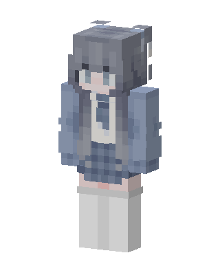 Gray Student Girl Minecraft skin