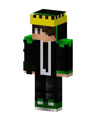 Crowned Green Hoodie skin, 3D preview