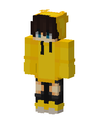 Yellow Hoodie skin, 3D preview