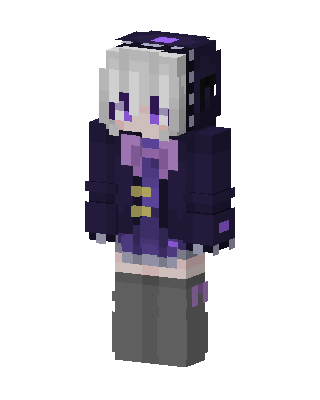 Violet Hoodie Girl skin, 3D preview