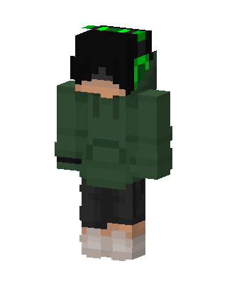 Green Headset Hoodie skin, 3D preview