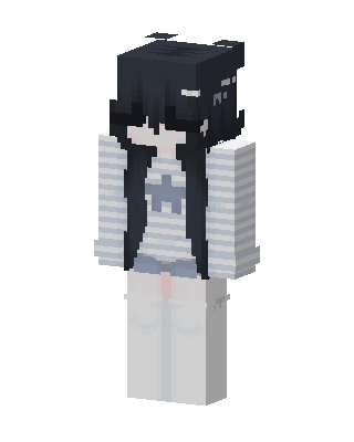 Striped Sleeve Girl skin, 3D preview