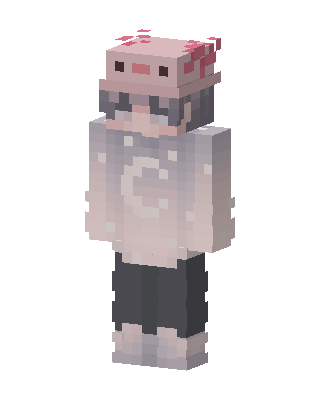 Axolotl Hoodie skin, 3D preview